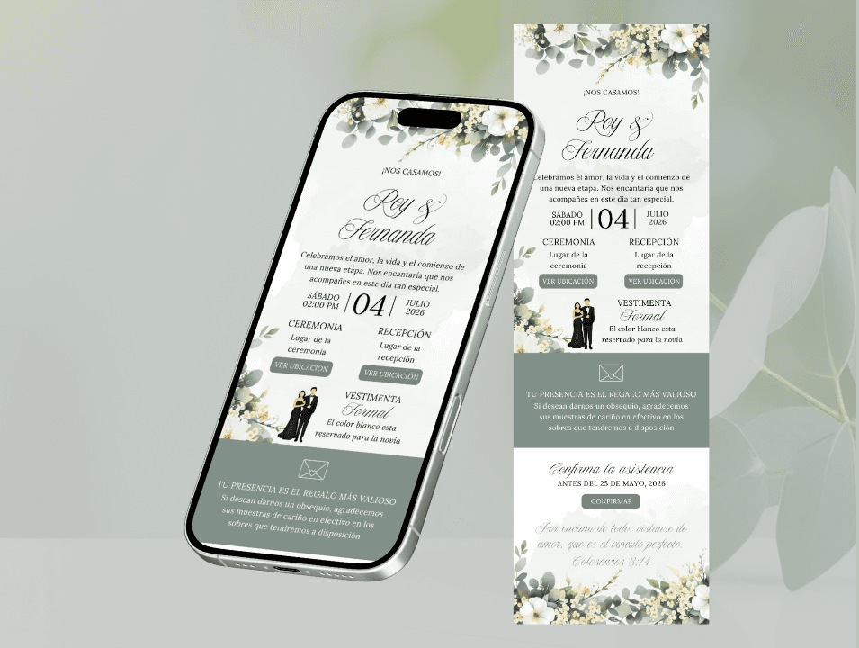 Invitación de Boda Estilo Botánico · imagen 1
