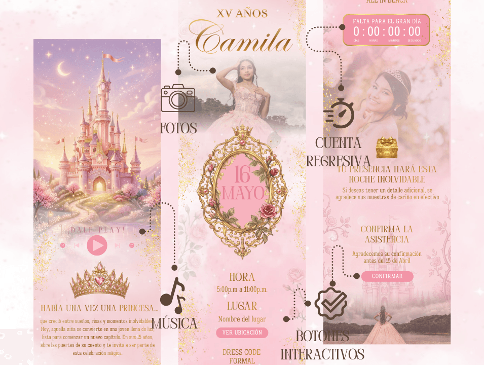 Invitación XV años Bella Durmiente · imagen 2