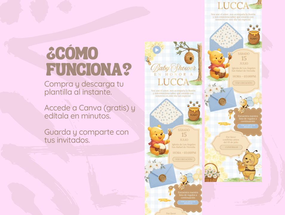 Invitación Baby Shower Winnie the Pooh · imagen 2