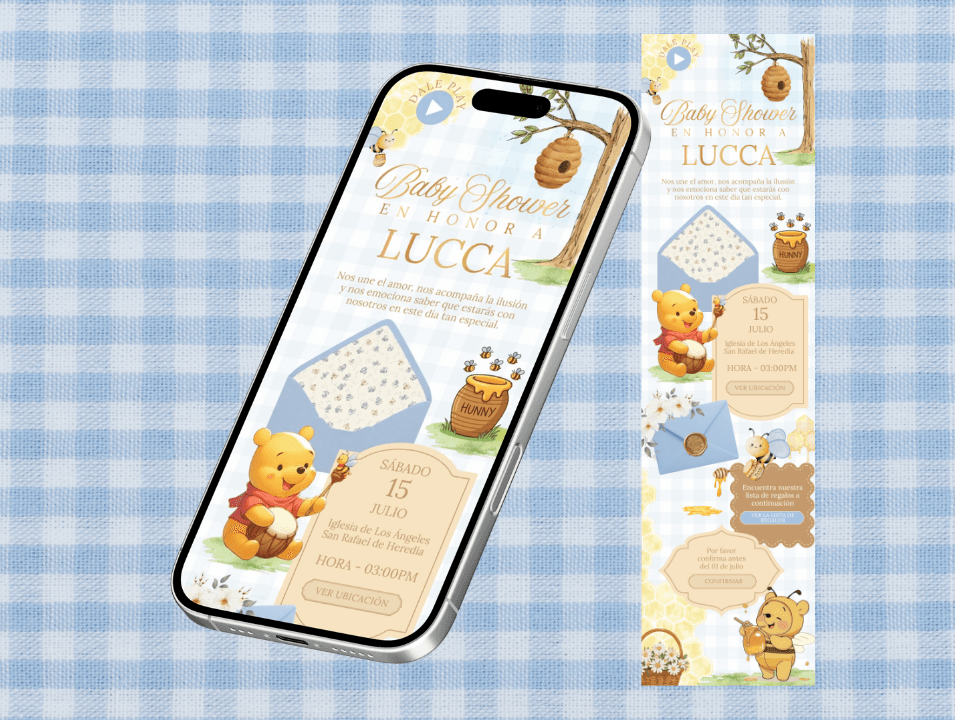 Invitación Baby Shower Winnie the Pooh · imagen 1