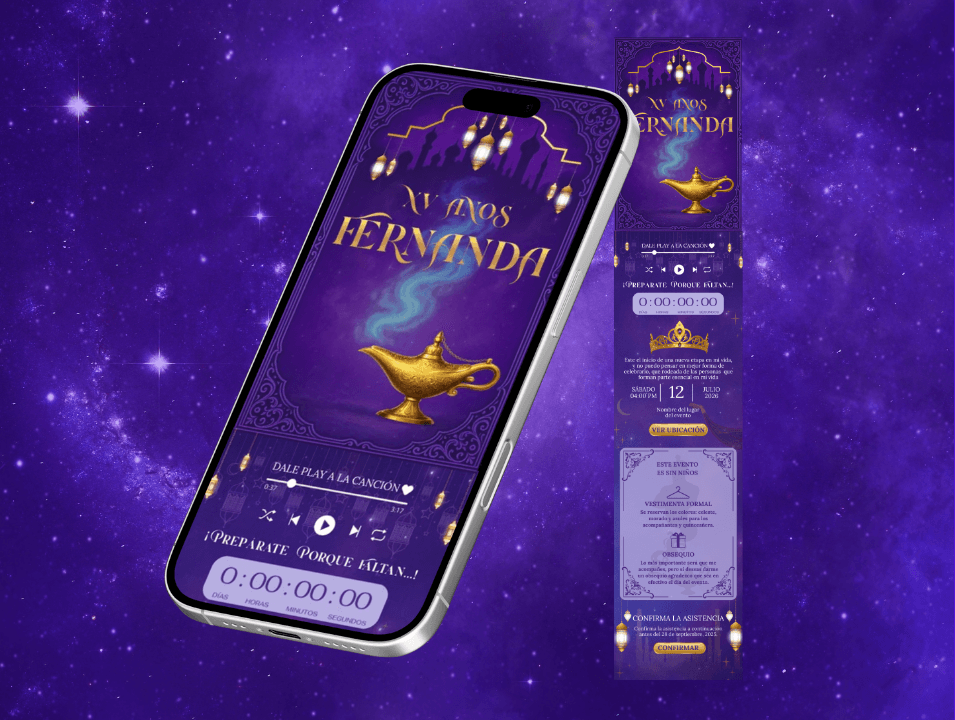 Invitación de XV años de Aladdin · imagen 1
